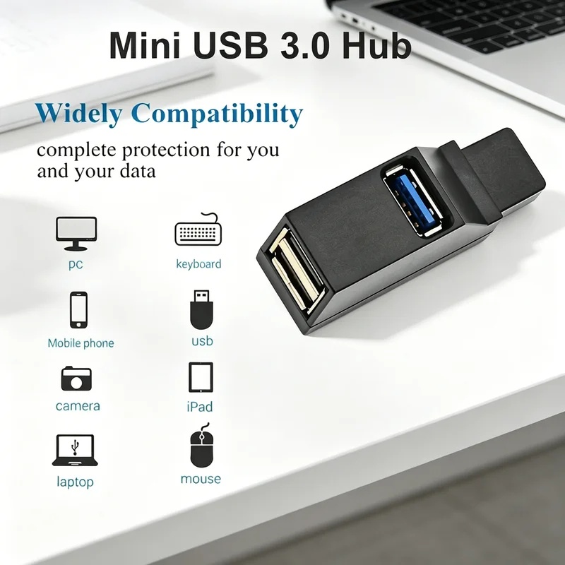Laptop Accessories For Programmers - موزع USB 3.0 2.0 قابل للدوران